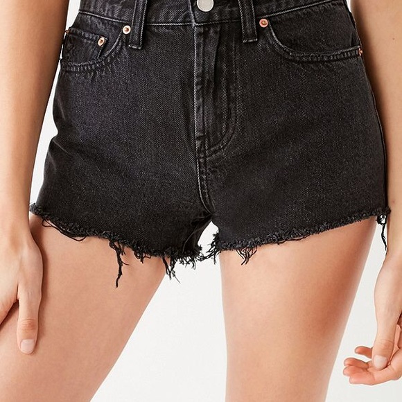 Pants - Vintage Black High Waist Jean Shorts